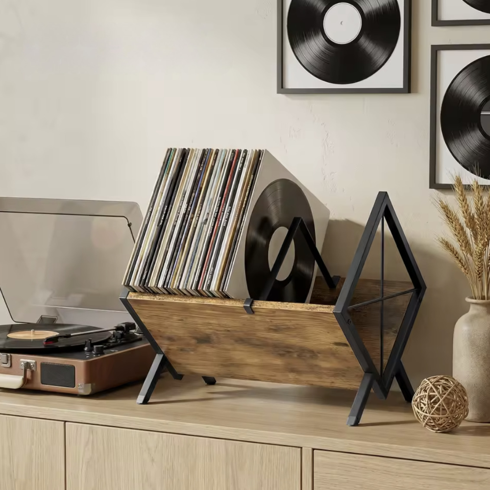 Support de rangement vinyles en bois | Le Chevalet à Disques