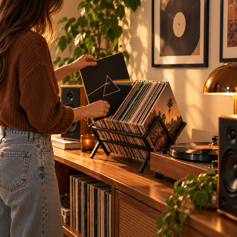 Support de rangement vinyles en métal | Le Petit Curateur