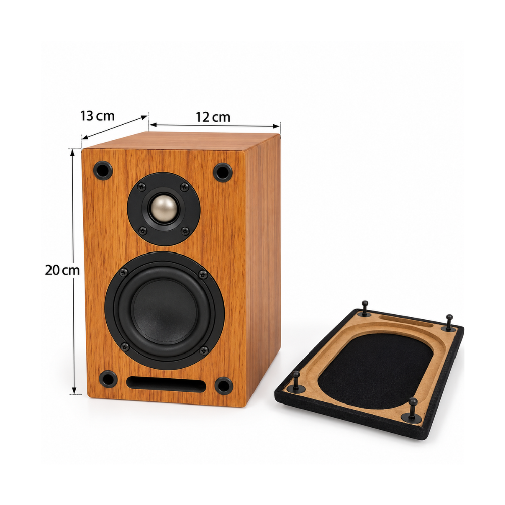 Enceintes HiFi bibliothèque bois | Les Voyageuses