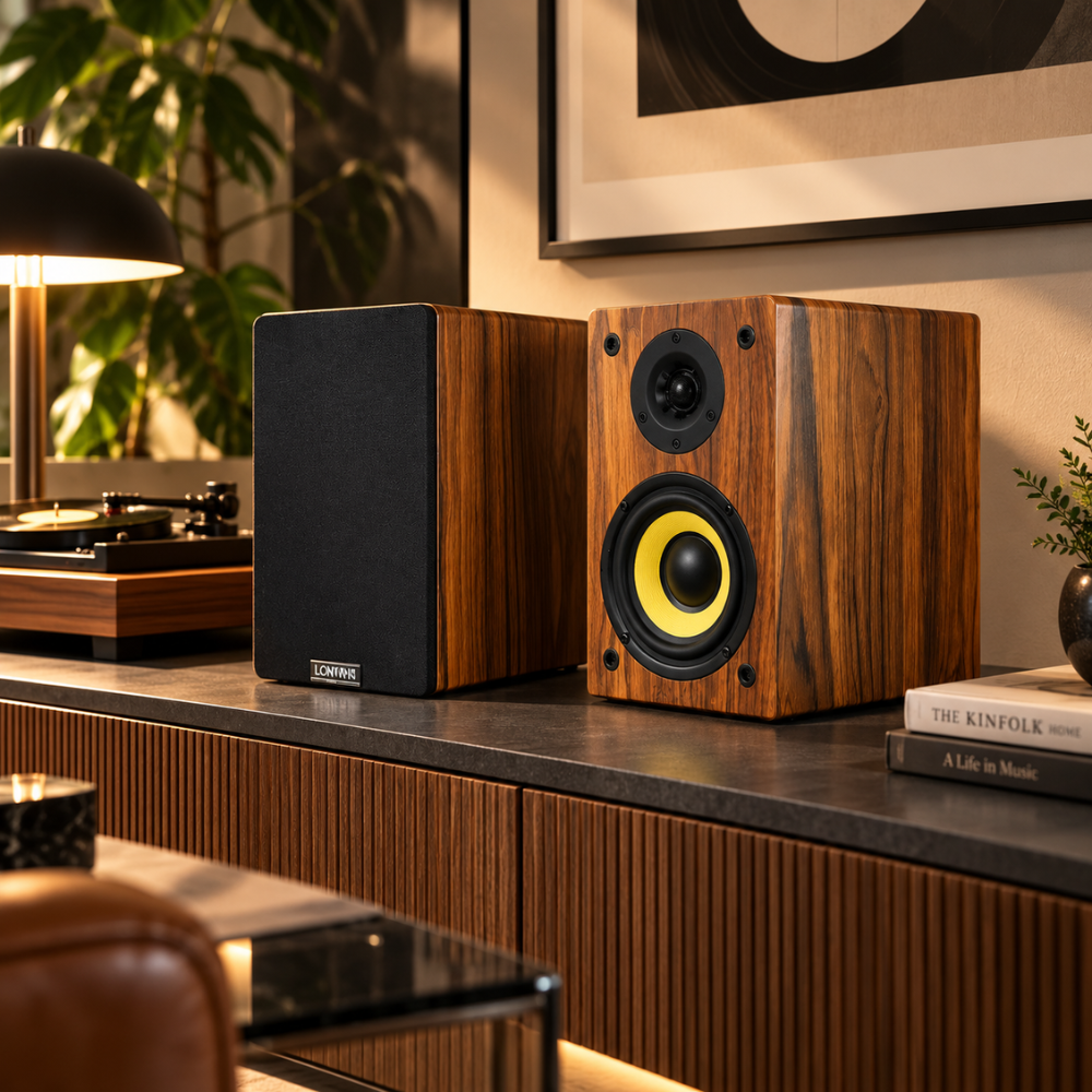 Enceintes HiFi 2.0 en bois | Les Complices