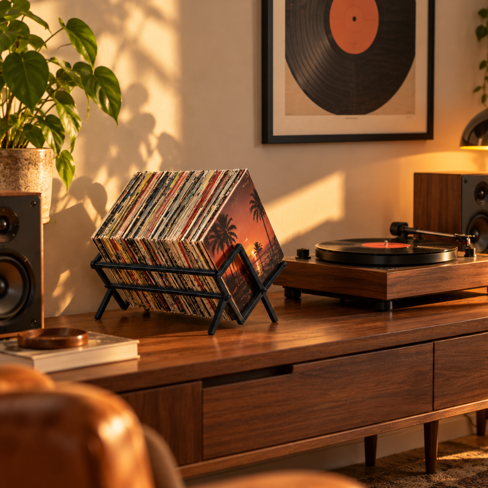 Support de rangement vinyles en métal | Le Petit Curateur
