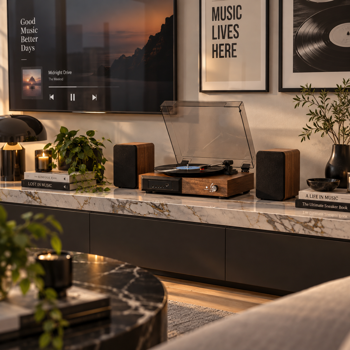 Platine vinyle et ses enceintes | Le Cabinet Sonore