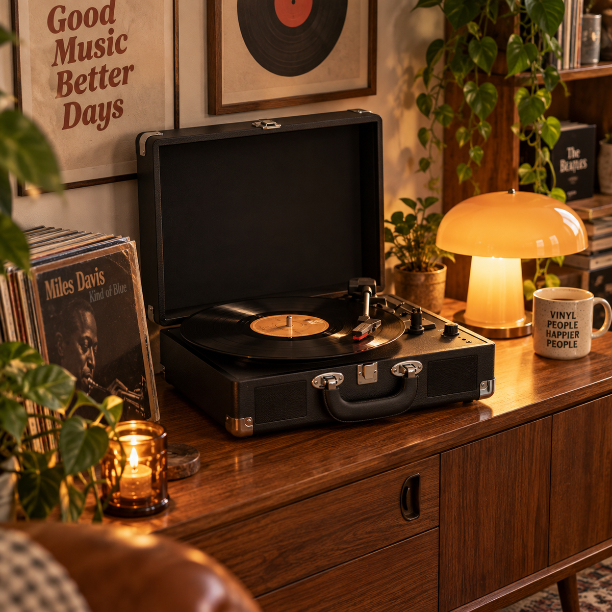 Platine vinyle vintage dans une mallette | Le Phonographe