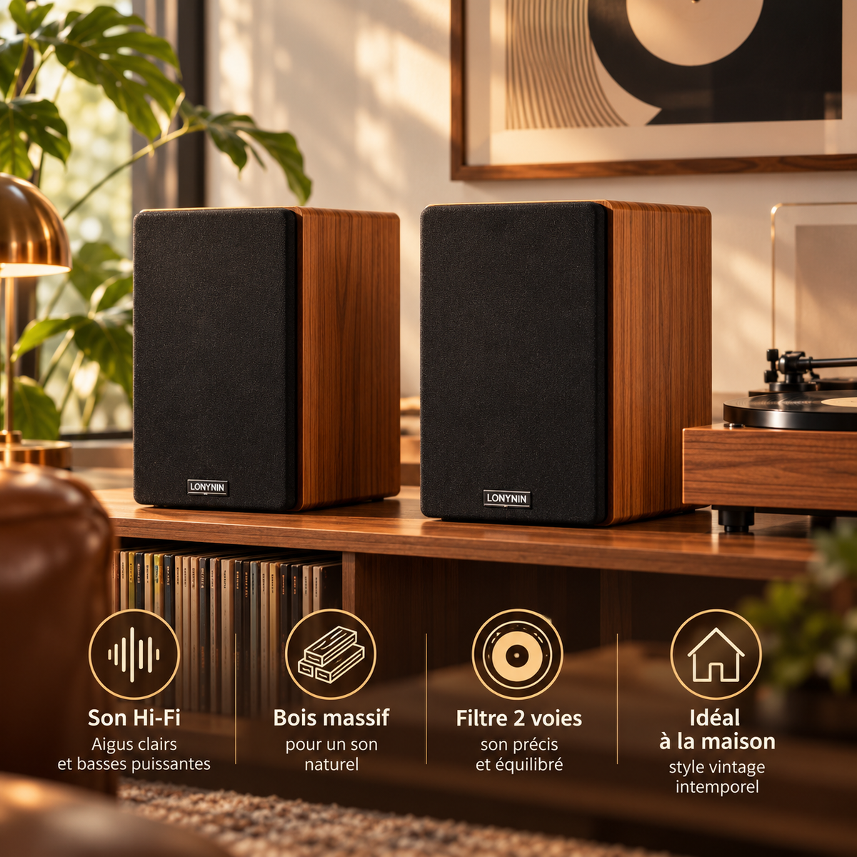 Enceintes HiFi 2.0 en bois | Les Complices